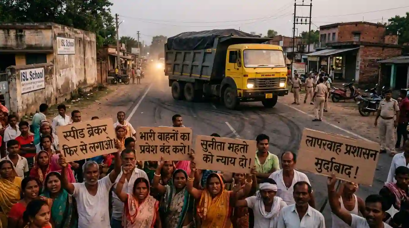 झरिया में 'यमराज' बना बेकाबू हाइवा: शादी में जा रही महिला को कुचला, मौके पर ही दर्दनाक मौत!